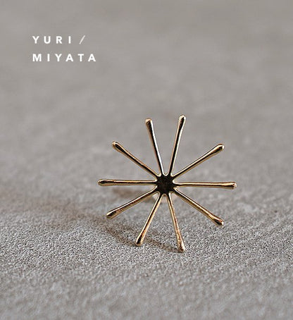 【YURI/MIYATA】ミヤタ ユリ Pierce Leaf / Line L Gold "Gold"