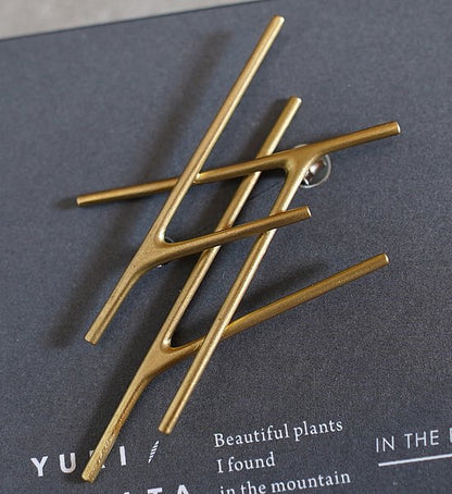 【YURI/MIYATA】ミヤタ ユリ Brooch Branch/Split Brass "Gold"