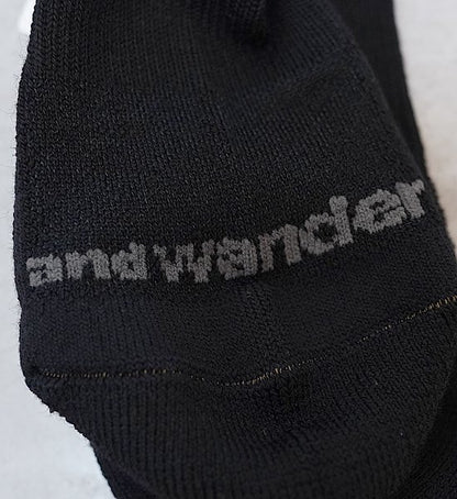 【and wander】アンドワンダー wool short socks "3Color" ※ネコポス可