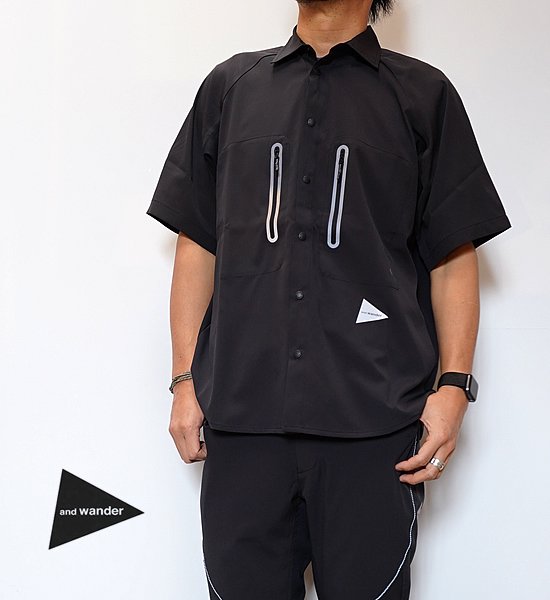 ★30%off 【and wander】アンドワンダー men's tech short sleeve shirt "2Color"