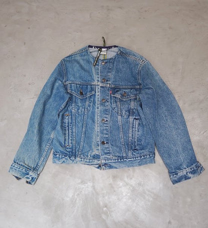 【Sunny side up】サニーサイドアップ women'ｓ 2 For 1 No Collar Denim Jacket "Blue"