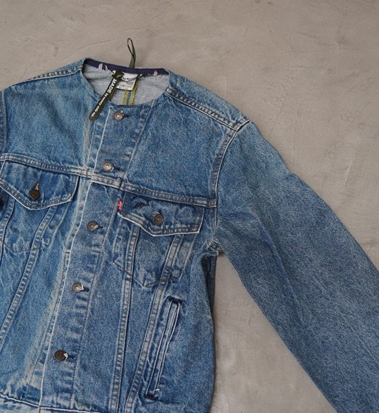 【Sunny side up】サニーサイドアップ women'ｓ 2 For 1 No Collar Denim Jacket "Blue"