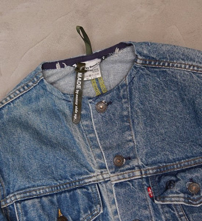 【Sunny side up】サニーサイドアップ women'ｓ 2 For 1 No Collar Denim Jacket "Blue"