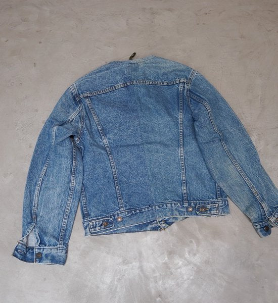 【Sunny side up】サニーサイドアップ women'ｓ 2 For 1 No Collar Denim Jacket "Blue"