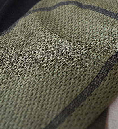 【ACLIMA】アクリマ men's Woolnet Hybrid Crew Neck "Jet Black×Olive Night×Dill"