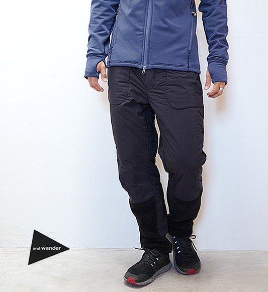 ★30%off 【and wander】アンドワンダー men's top fleece pants "Black"