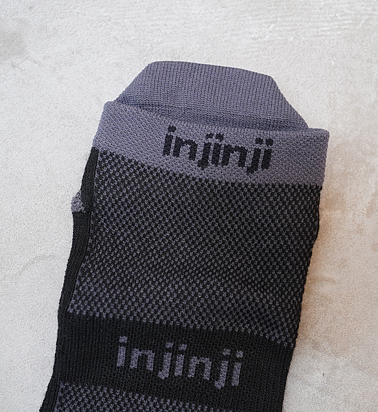 【injinji】インジンジ Run Midweight No-Show "Black×Gray" ※ネコポス可