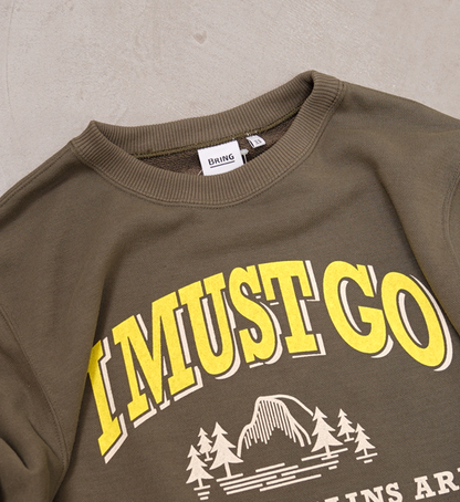 ▽Return to the mountains【BRING×Yosemite】ブリング×ヨセミテ I MUST GO DRYCOTTONY Sweat Crewneck "3Color"