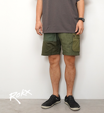 ★30%off 【ROKX】ロックス Workers Short Pant By COSEALS Material REBORN "Olive"