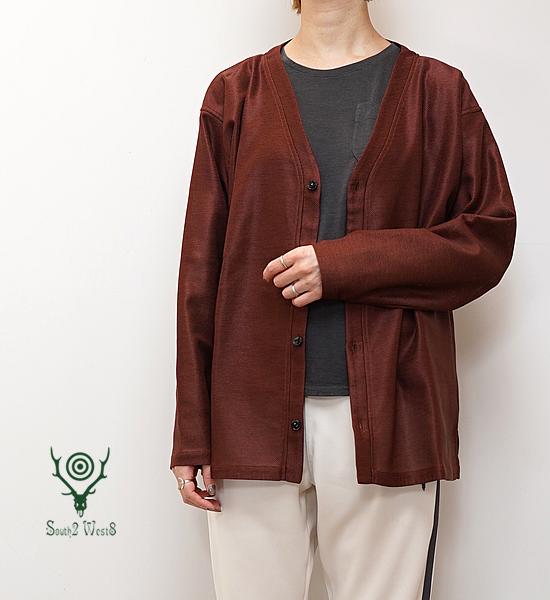 【South2 West8】サウスツーウエストエイト S.S. V Neck Cardigan-PE/C Leno Cloth "2Color"