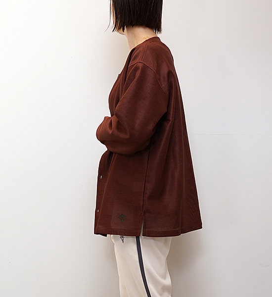 【South2 West8】サウスツーウエストエイト S.S. V Neck Cardigan-PE/C Leno Cloth "2Color"