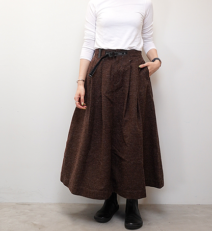 ★30%off 【and wander】アンドワンダー women's wool twill skirt "2Color"