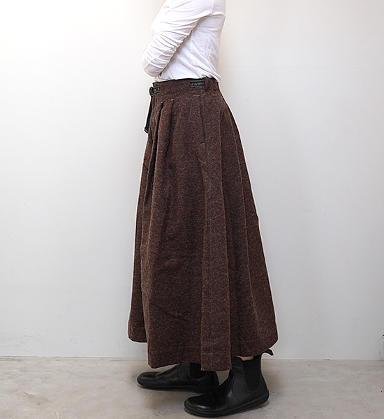 ★30%off 【and wander】アンドワンダー women's wool twill skirt "2Color"