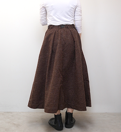 ★30%off 【and wander】アンドワンダー women's wool twill skirt "2Color"