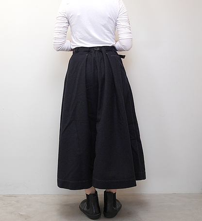 ★30%off 【and wander】アンドワンダー women's wool twill skirt "2Color"