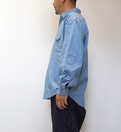 【THE NORTH FACE PURPLE LABEL】ノースフェイスパープルレーベル men's Indigo Chambray Work Shirt "Indigo Bleach"