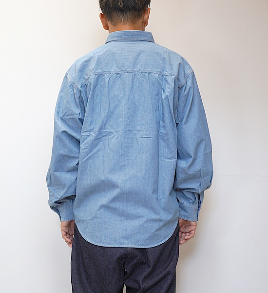 【THE NORTH FACE PURPLE LABEL】ノースフェイスパープルレーベル men's Indigo Chambray Work Shirt "Indigo Bleach"