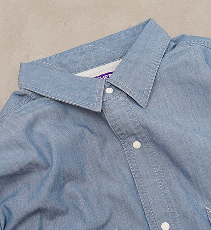 【THE NORTH FACE PURPLE LABEL】ノースフェイスパープルレーベル men's Indigo Chambray Work Shirt "Indigo Bleach"