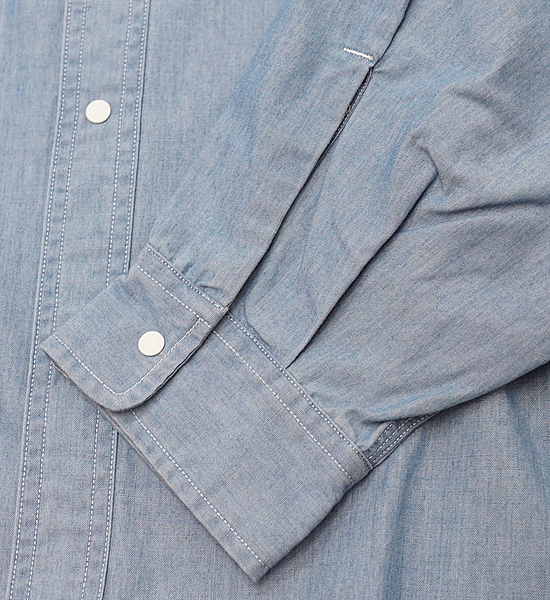 【THE NORTH FACE PURPLE LABEL】ノースフェイスパープルレーベル men's Indigo Chambray Work Shirt "Indigo Bleach"