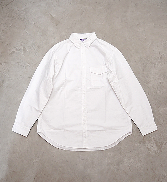 【THE NORTH FACE PURPLE LABEL】ノースフェイスパープルレーベル men's Cotton Polyester OX B,D Shirt "White"