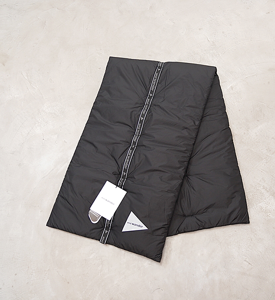 ★30%off 【and wander】アンドワンダー PRIMALOFT rip muffler ”Black”