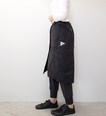 ★30%off 【and wander】アンドワンダー women's top fleecel skirt "Black"