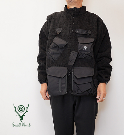 ★30%off【South2 West8】サウスツーウエストエイト Tenkara Trout Pullover Jacket-Poly Fleece "Black"