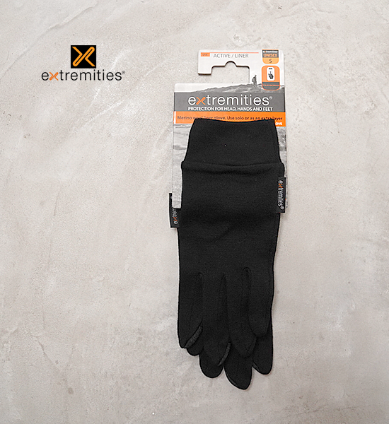 【extremities】エクストリミティーズ Merino Touch Liner Glove "Black" ※ネコポス可