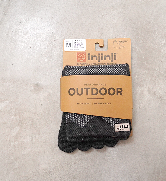 【injinji】インジンジ Outdoor Midweight Mini Crew Wool Straight "SLA" ※ネコポス可