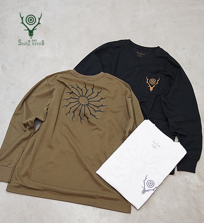 【South2 West8】サウスツーウエストエイト L/S Round Pocket Tee-Circle Horn "3Color" ※ネコポス可