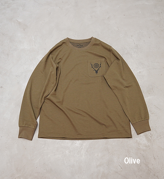 【South2 West8】サウスツーウエストエイト L/S Round Pocket Tee-Circle Horn "3Color" ※ネコポス可