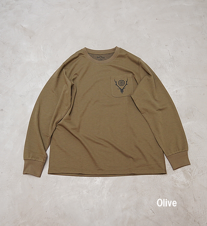 【South2 West8】サウスツーウエストエイト L/S Round Pocket Tee-Circle Horn "3Color" ※ネコポス可