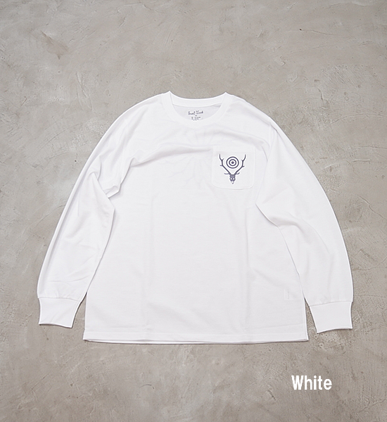 【South2 West8】サウスツーウエストエイト L/S Round Pocket Tee-Circle Horn "3Color" ※ネコポス可