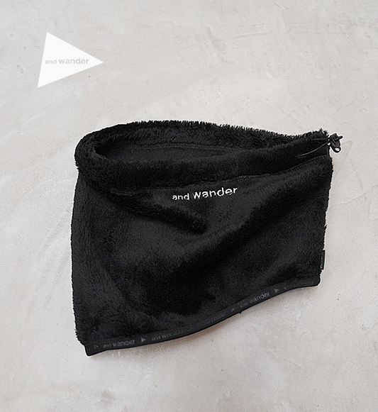 【and wander】アンドワンダー high loft fleece neck warmer "Black" ※ネコポス可