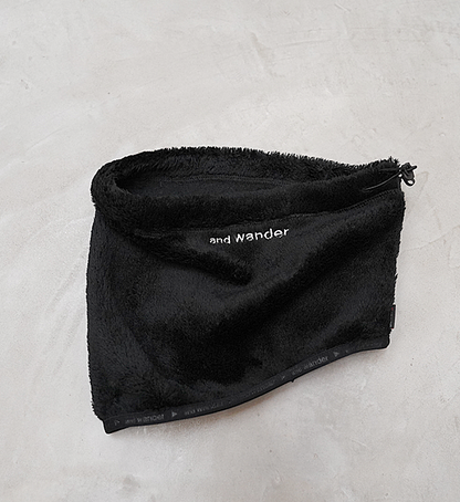 【and wander】アンドワンダー high loft fleece neck warmer "Black" ※ネコポス可