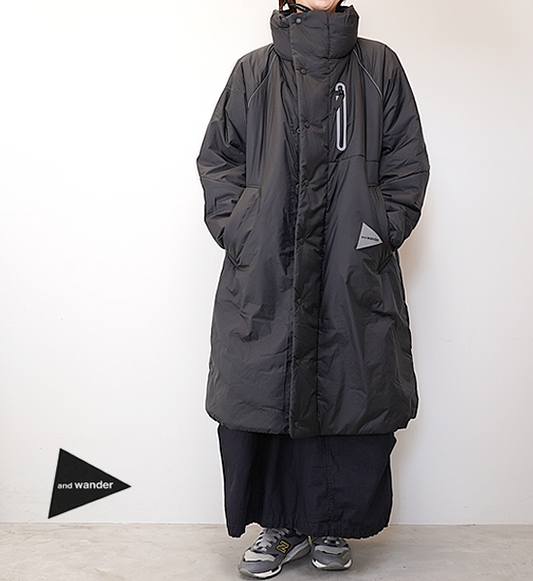 ★30%off 【and wander】アンドワンダー women's PRIMALOFT rip coat "Black"