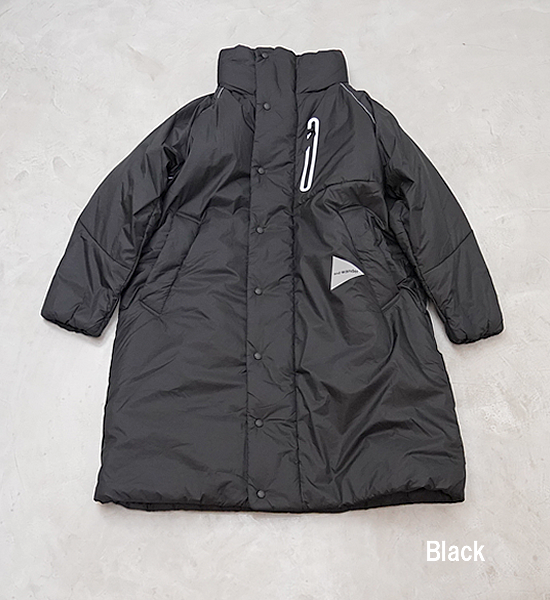 ★30%off 【and wander】アンドワンダー women's PRIMALOFT rip coat "Black"