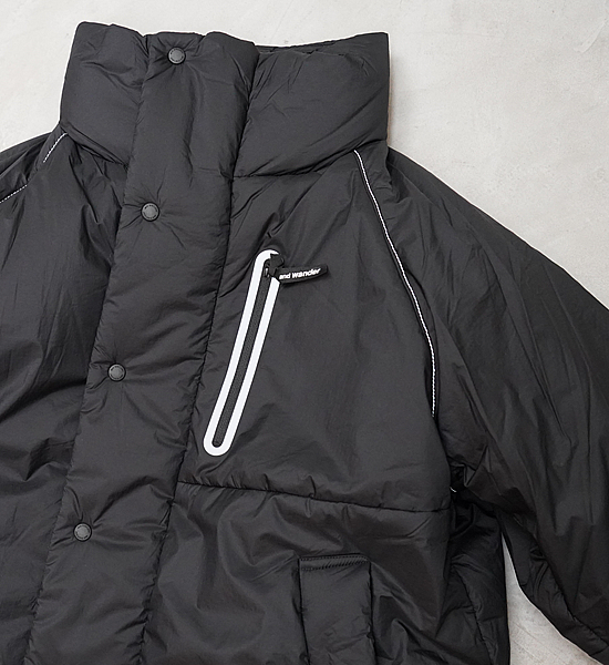 ★30%off 【and wander】アンドワンダー women's PRIMALOFT rip coat "Black"