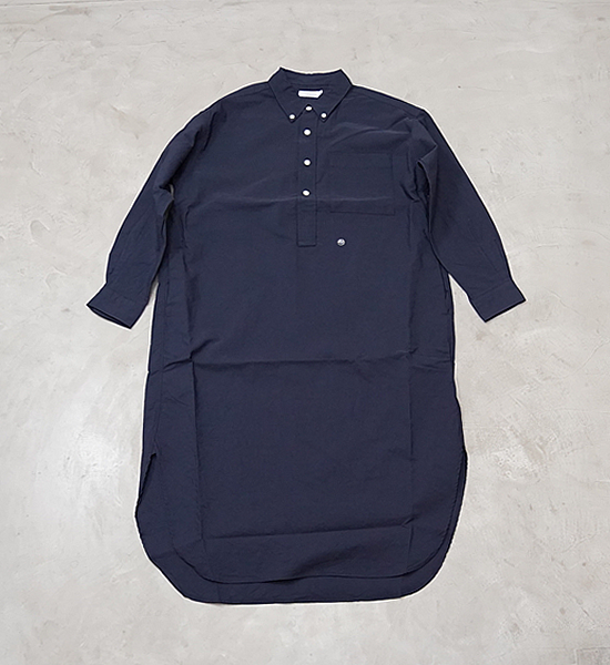 【nanamica】ナナミカ women's Button Down Wind Shirt Dress "Navy"