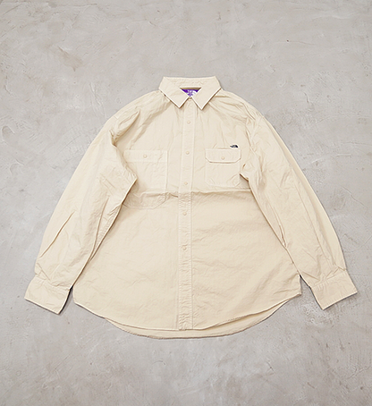 【THE NORTH FACE PURPLE LABEL】ノースフェイスパープルレーベル men's Lightweight Twill Big Work Shirt "Sand Beige"