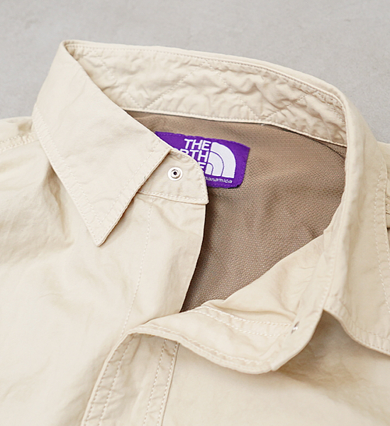 【THE NORTH FACE PURPLE LABEL】ノースフェイスパープルレーベル men's Lightweight Twill Big Work Shirt "Sand Beige"