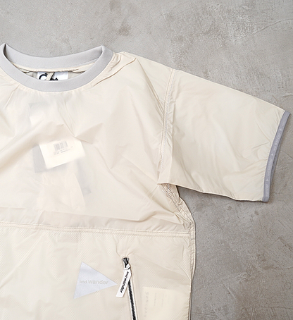 【and wander】アンドワンダー women's PERTEX wind T "2Color"