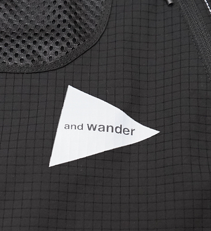 【and wander】アンドワンダー women's breath rip pullover jacket "Black"