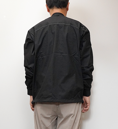 【and wander】アンドワンダー men's breath rip pullover jacket "Black"