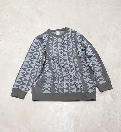 【South2 West8】サウスツーウエストエイト Crew Neck Sweat Shirt - Poly Jq./Native S&T "Charcoal"