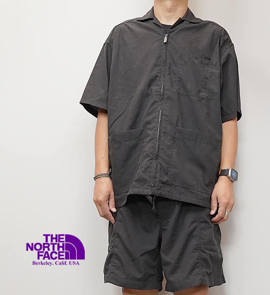 【THE NORTH FACE PURPLE LABEL】ノースフェイスパープルレーベル men's Polyester Linen Field H/S Zip Shirt "2Color"