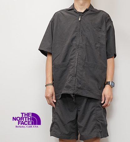 【THE NORTH FACE PURPLE LABEL】ノースフェイスパープルレーベル men's Polyester Linen Field H/S Zip Shirt "2Color"