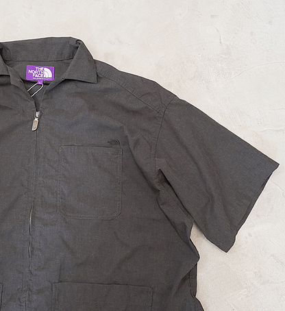 【THE NORTH FACE PURPLE LABEL】ノースフェイスパープルレーベル men's Polyester Linen Field H/S Zip Shirt "2Color"