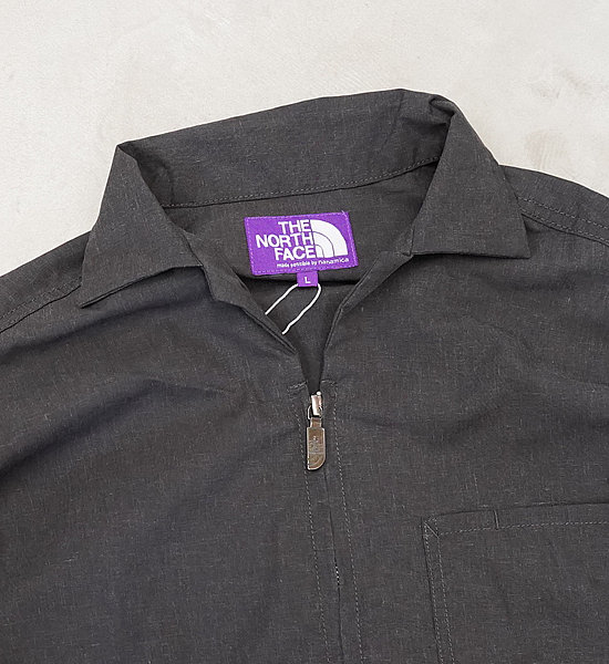 【THE NORTH FACE PURPLE LABEL】ノースフェイスパープルレーベル men's Polyester Linen Field H/S Zip Shirt "2Color"