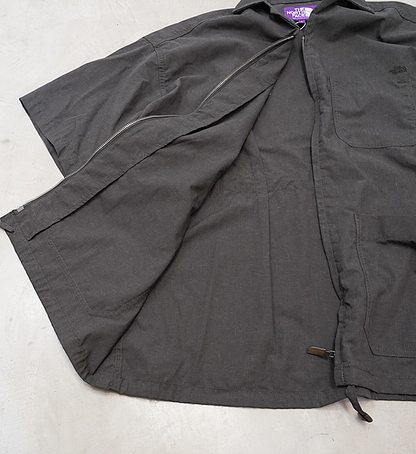 【THE NORTH FACE PURPLE LABEL】ノースフェイスパープルレーベル men's Polyester Linen Field H/S Zip Shirt "2Color"